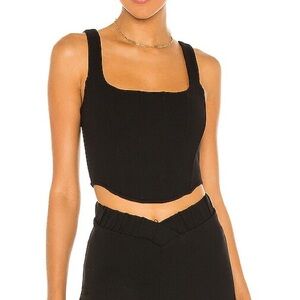 LPA Prescott Corset Tank Black Boned Bustier Top from Revolve